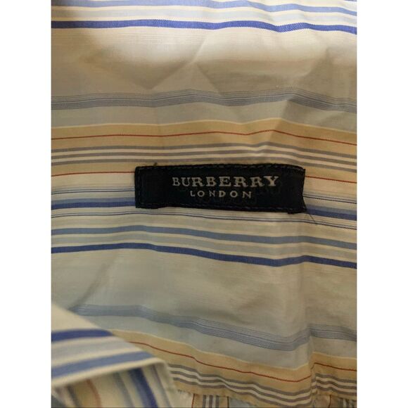 Burberry cotton button down striped shirt men's size medium - Picture 4 of 5